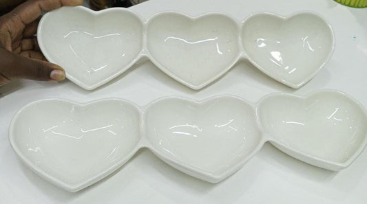 3pcs interconnected ceramic love-butterfly shaped plate