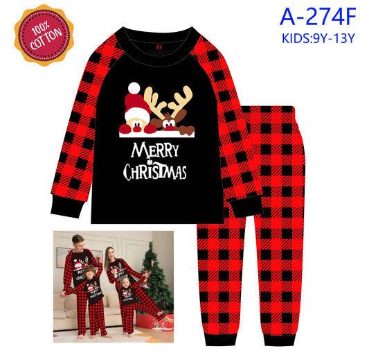 Christmas pyjamas outfit for both Adults &kids pyjamas set(top+pant)