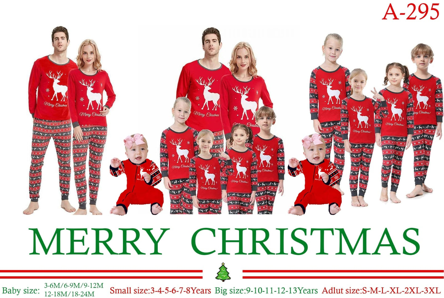 Christmas pyjamas outfit for both Adults &kids pyjamas set(top+pant)