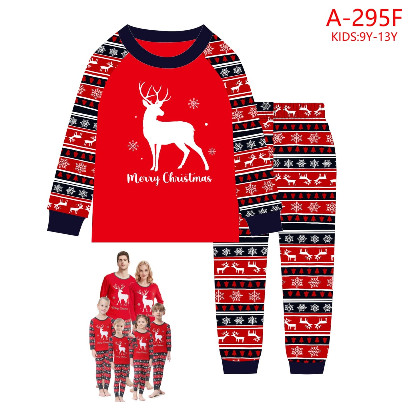 Christmas pyjamas outfit for both Adults &kids pyjamas set(top+pant)