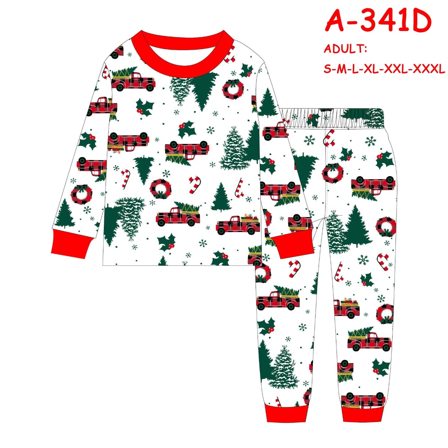 Christmas pyjamas outfit for both Adults &kids pyjamas set(top+pant)