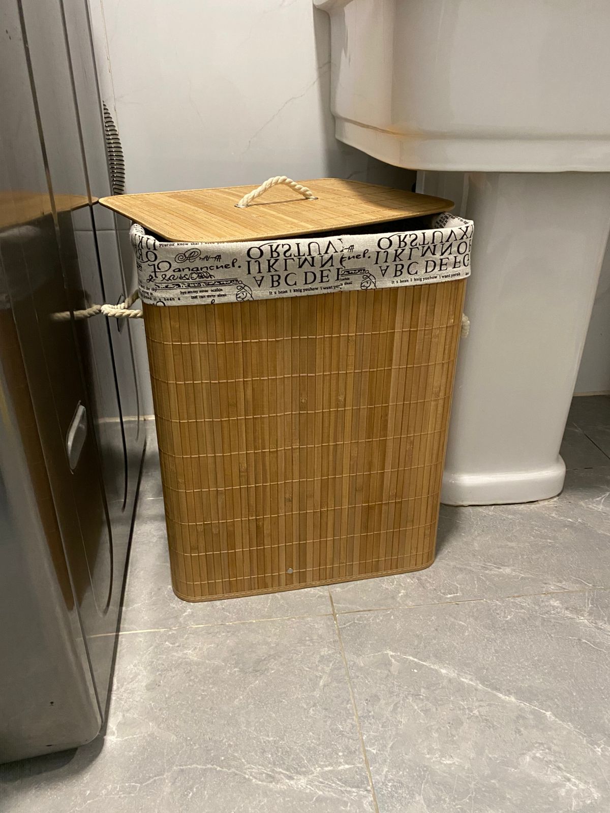 Eco-friendly bamboo laundry basket