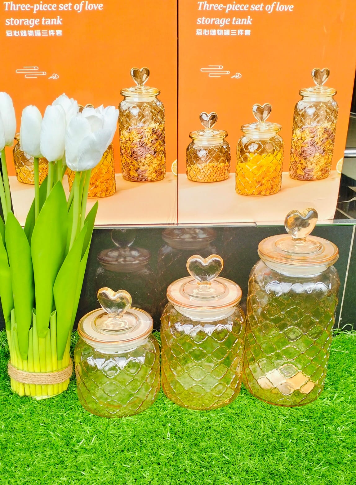 Gold airtight storage jars