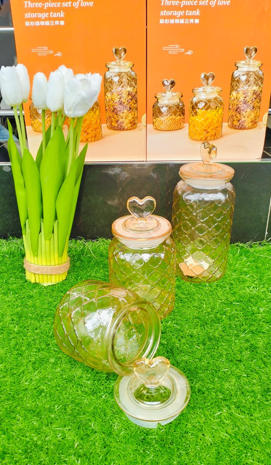 Gold airtight storage jars