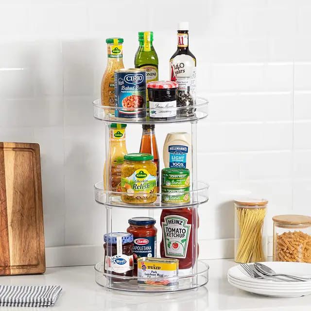 3 layer 360 Rotation Cabinet Turntable Organizer/Lazy Susan