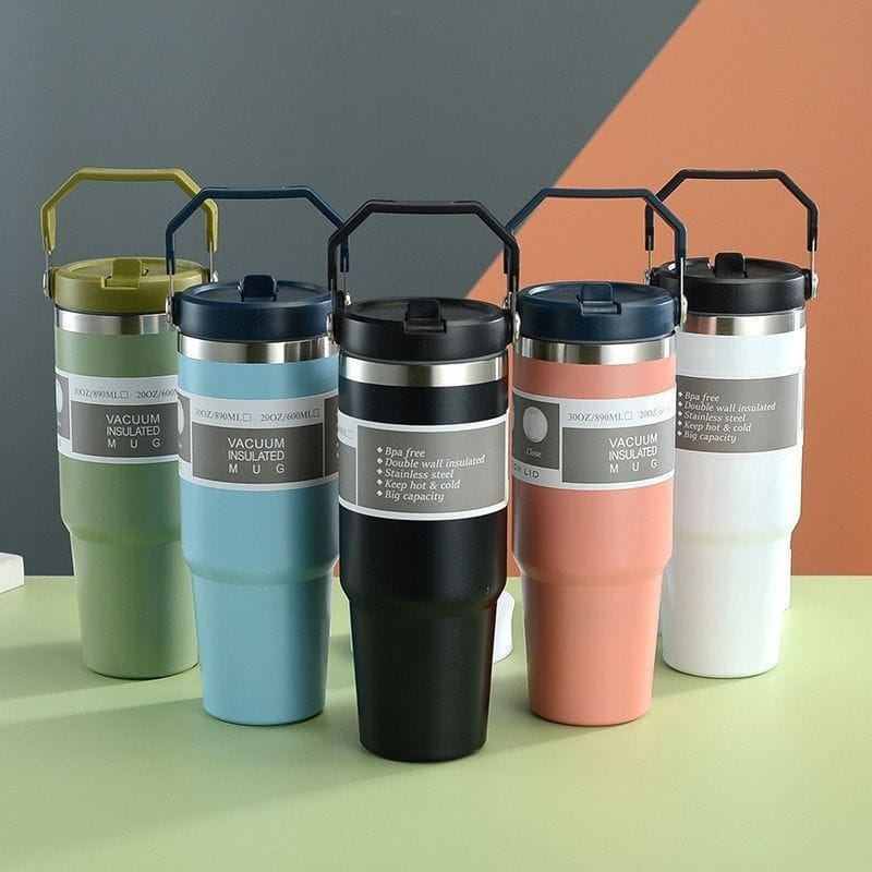 900ml Thermal coffee cup/thermos /water bottle/Themal mug with handle