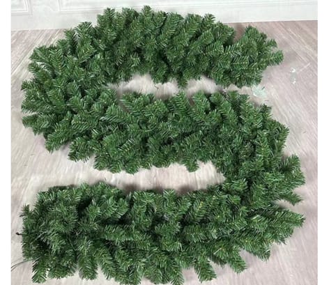 Christmas Green Pine Needle Wreath Front Door Christmas Garland Hanging Ornament