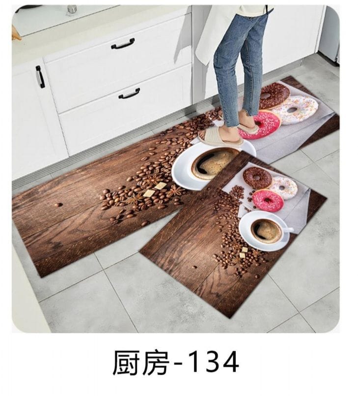 2pcs kitchen mats with rubber super non-slip underside