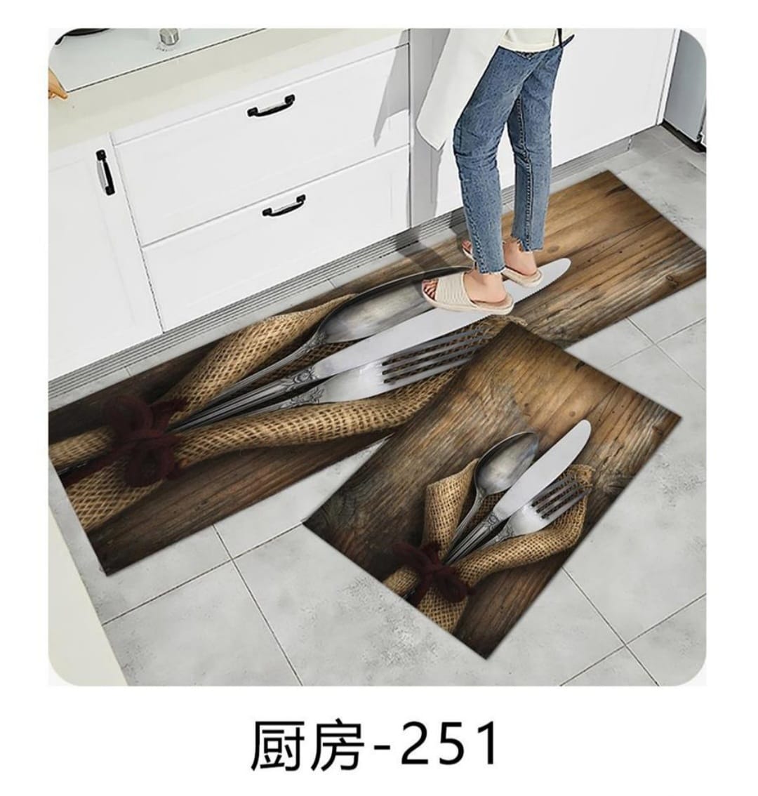 2pcs kitchen mats with rubber super non-slip underside