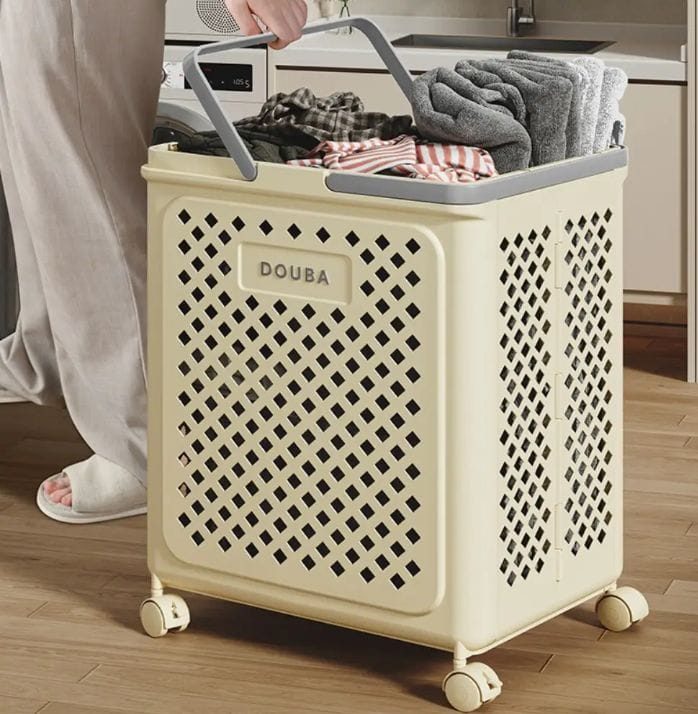 Foldable Eco-Friendly Laundry storage basket with wheels