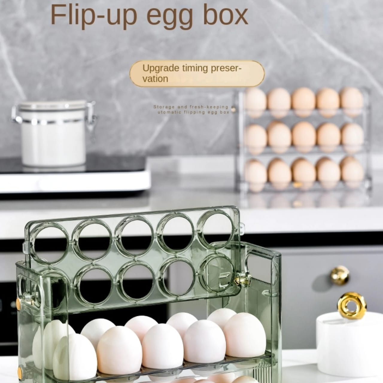 Autoflip Fridge Egg Storage Plastic Box