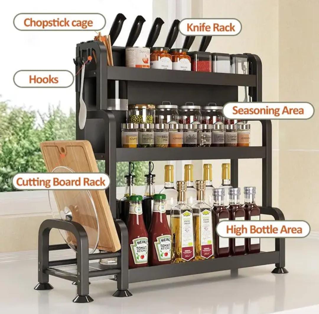 3 tier multifunctional spice rack