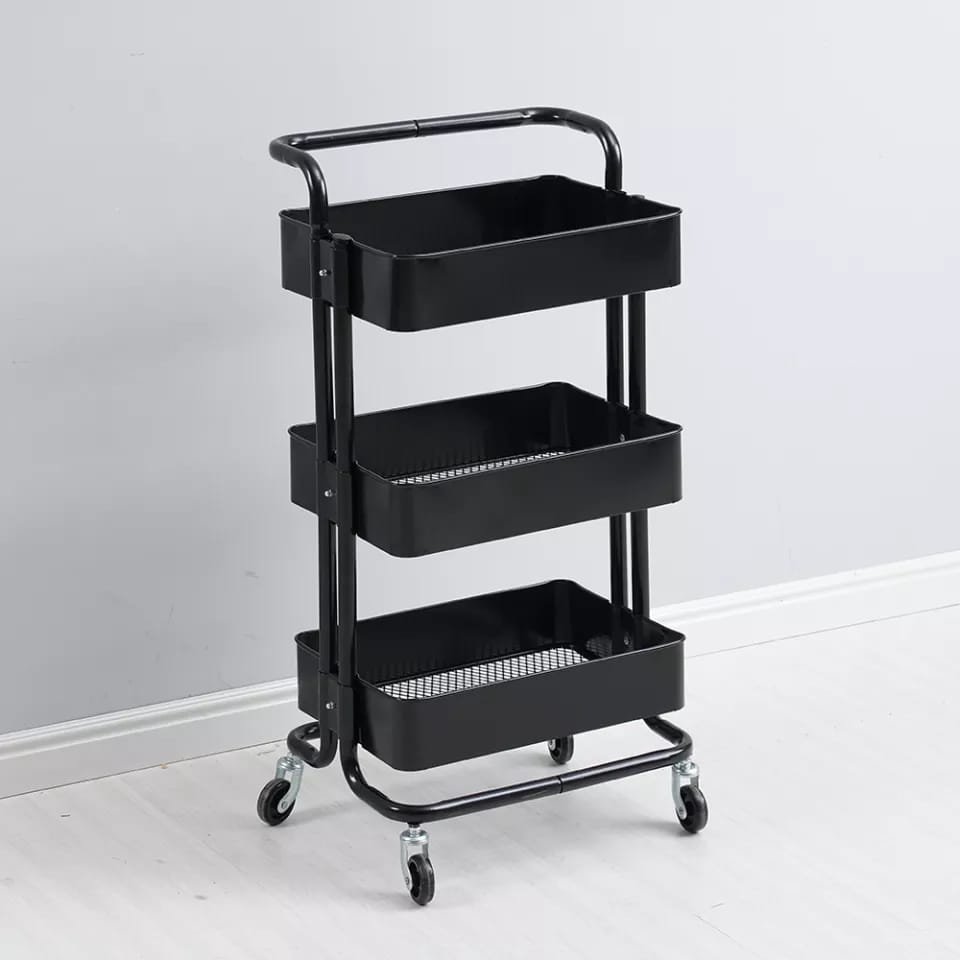 Multi-functional movable trolley storage rack