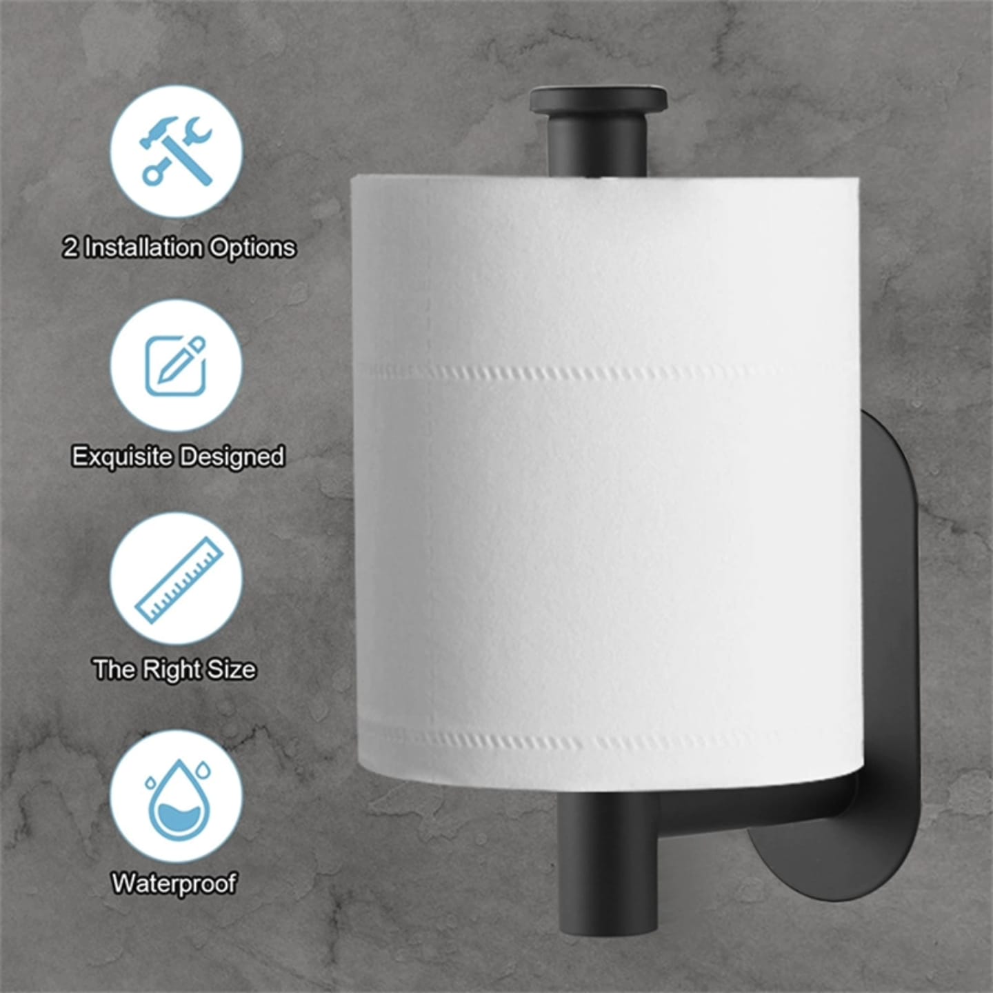 Adhesive Toilet Roll Paper Holder Organizer