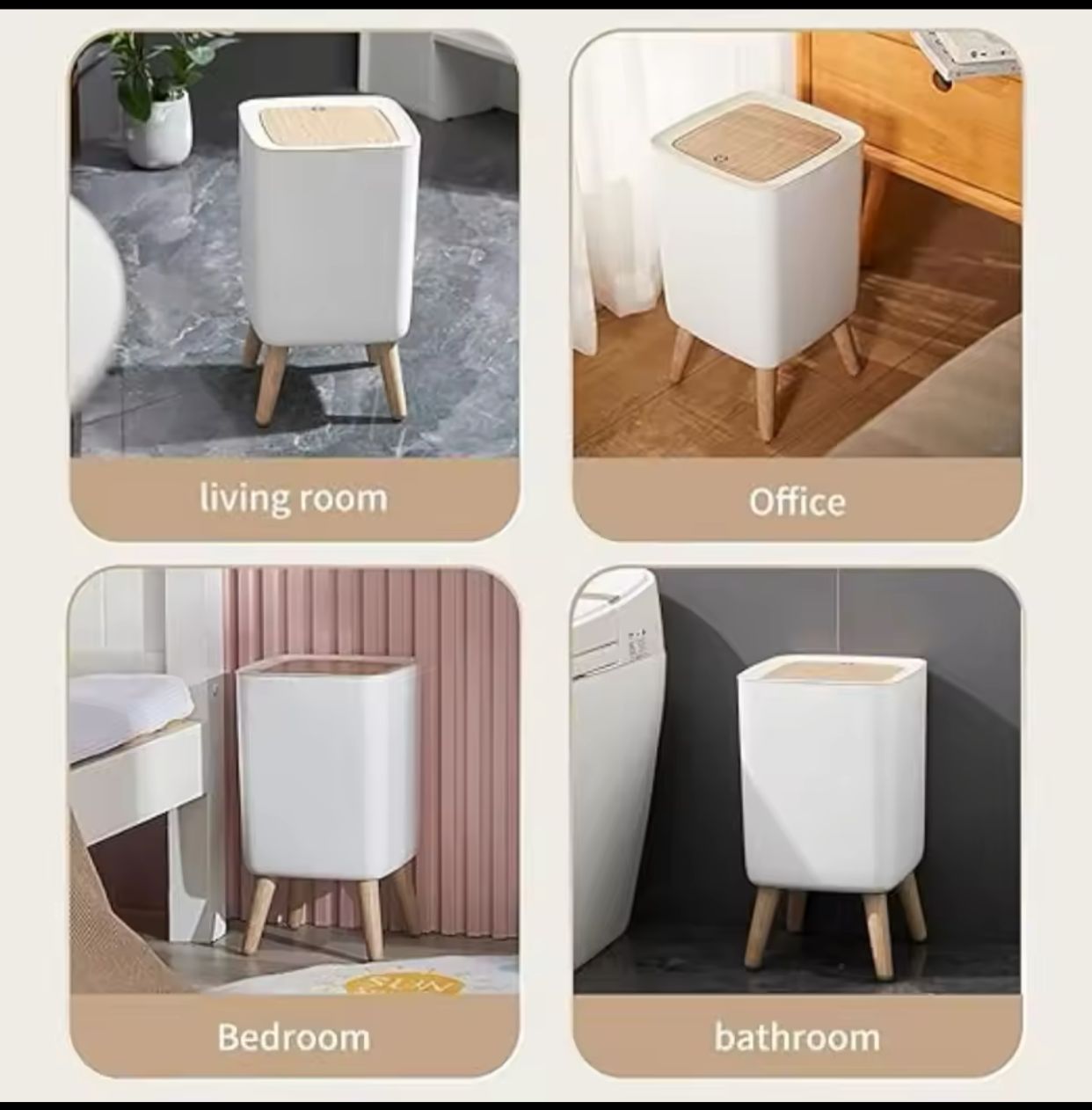 Nordic Style High Foot 7L Dustbin, With Lid Press For Living Room, Bathroom, kitchen And Offices