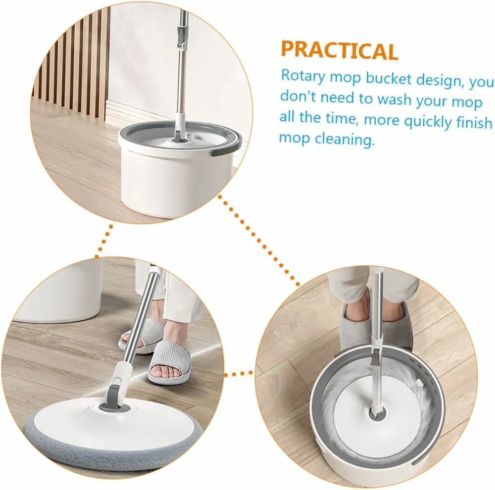 Hand-free 360degrees spin mop with bucket