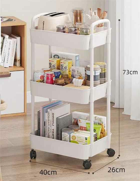 3 Tier multipurpose Trolley with 360 Degree Rotation