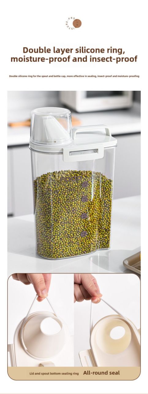 Storage containers with measuring cup