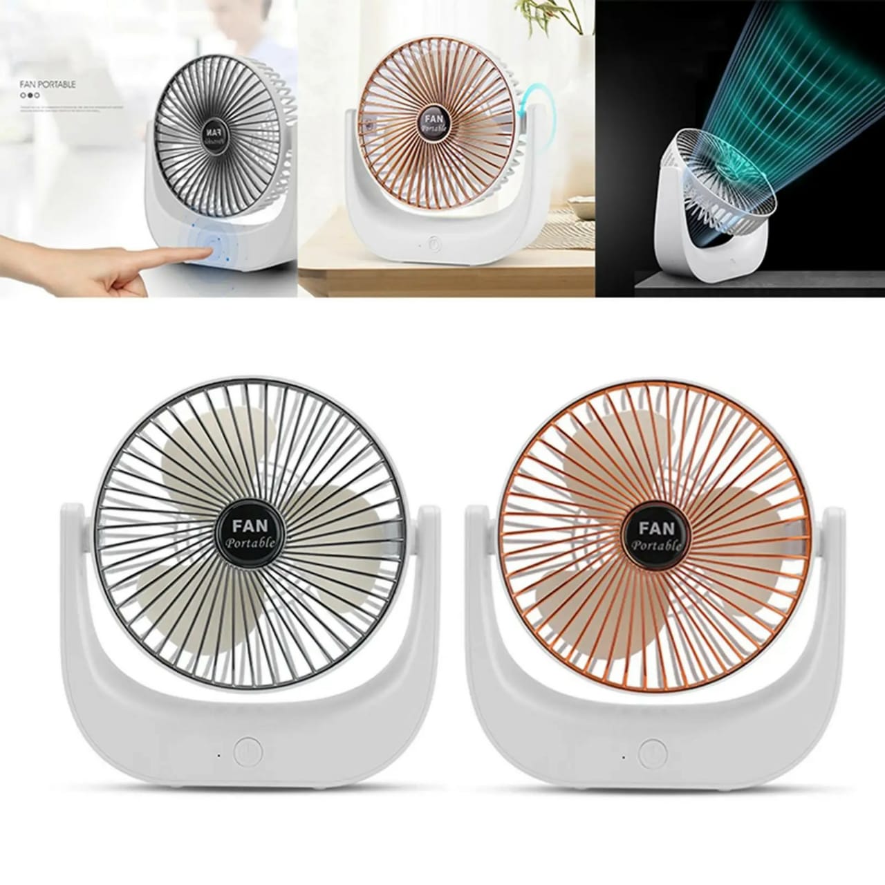 Desktop Mini Fan, Rechargeable Desk Fan 3, office table top fan, house fan, beach fan, Speed Adjustable Portable for Student, office, work and home fan