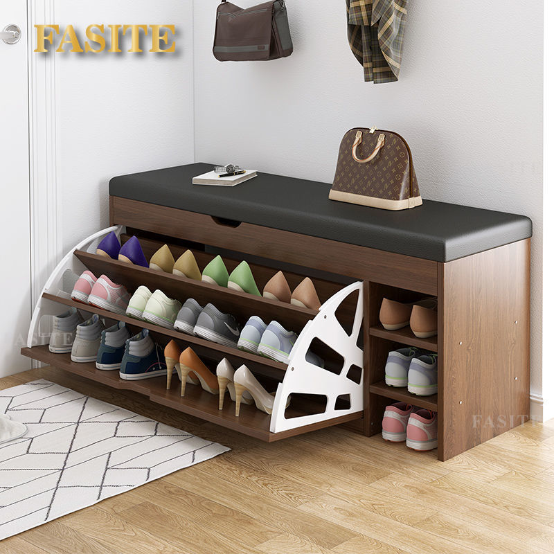 Modern Bucket flip shoe cabinet with seat changing stool bench