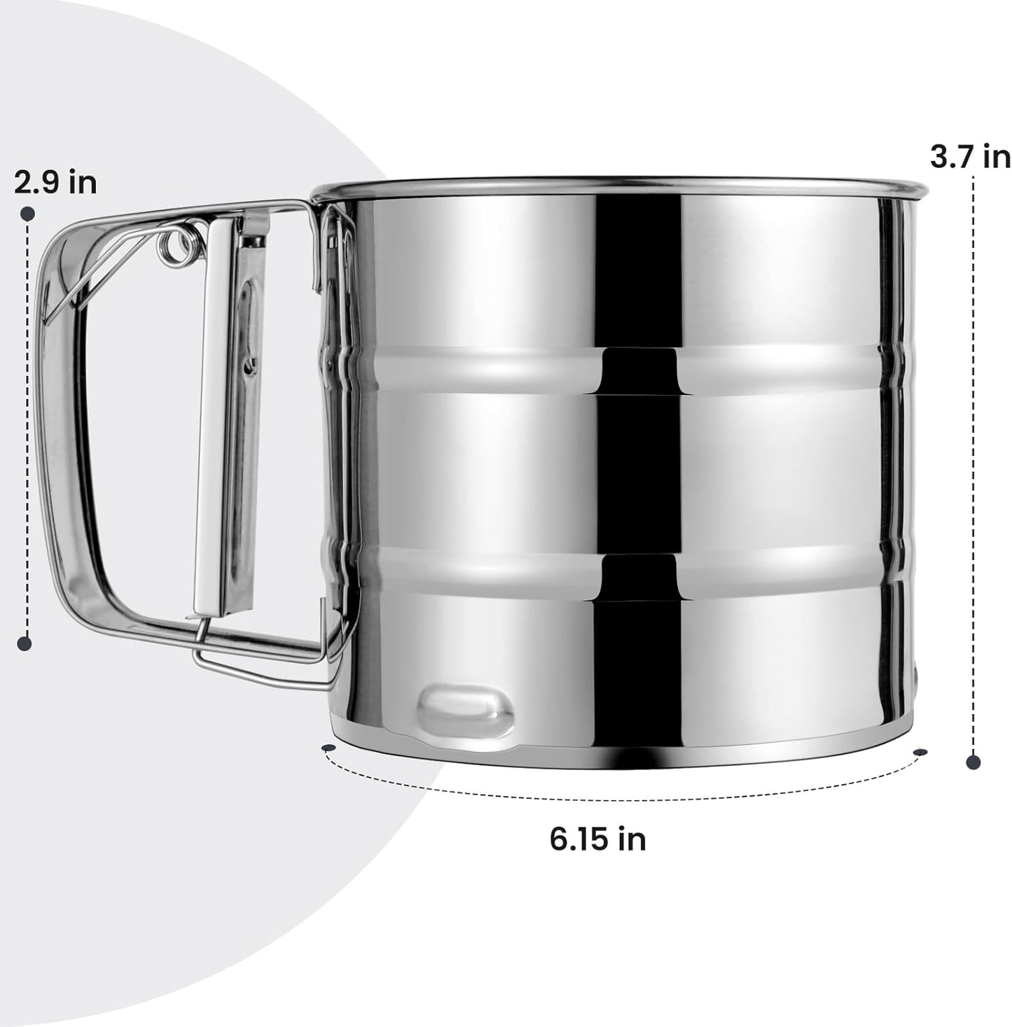 Handheld stainless steel flour sieve