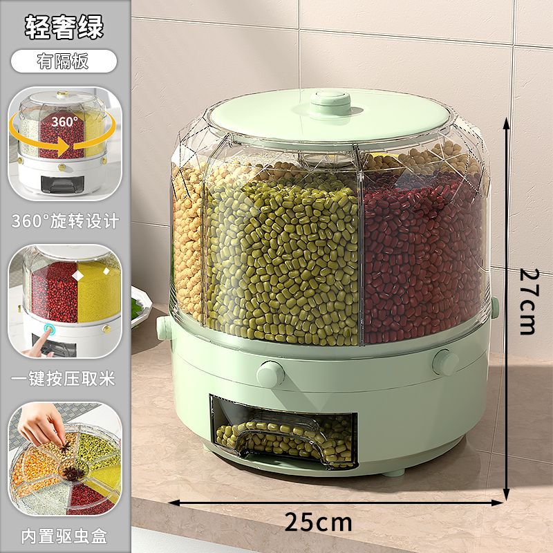 Rotating 6 compartments storage container