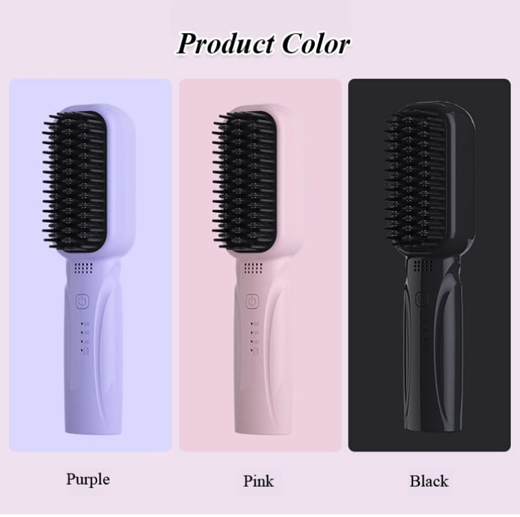 Rechargeable Portable Cordless Hair Straightener Brush