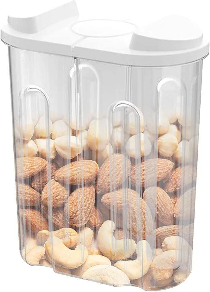 Cereal Storage Container with Airtight Lids and 2 Compartments