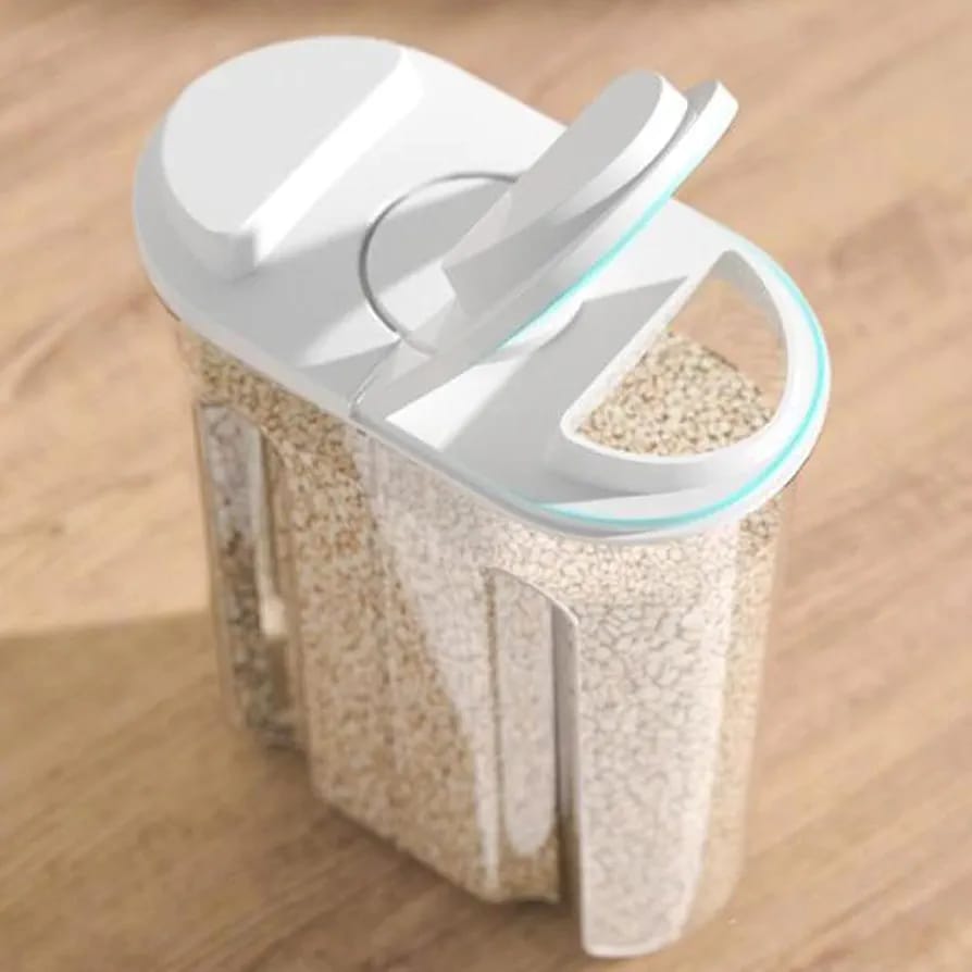 Cereal Storage Container with Airtight Lids and 2 Compartments