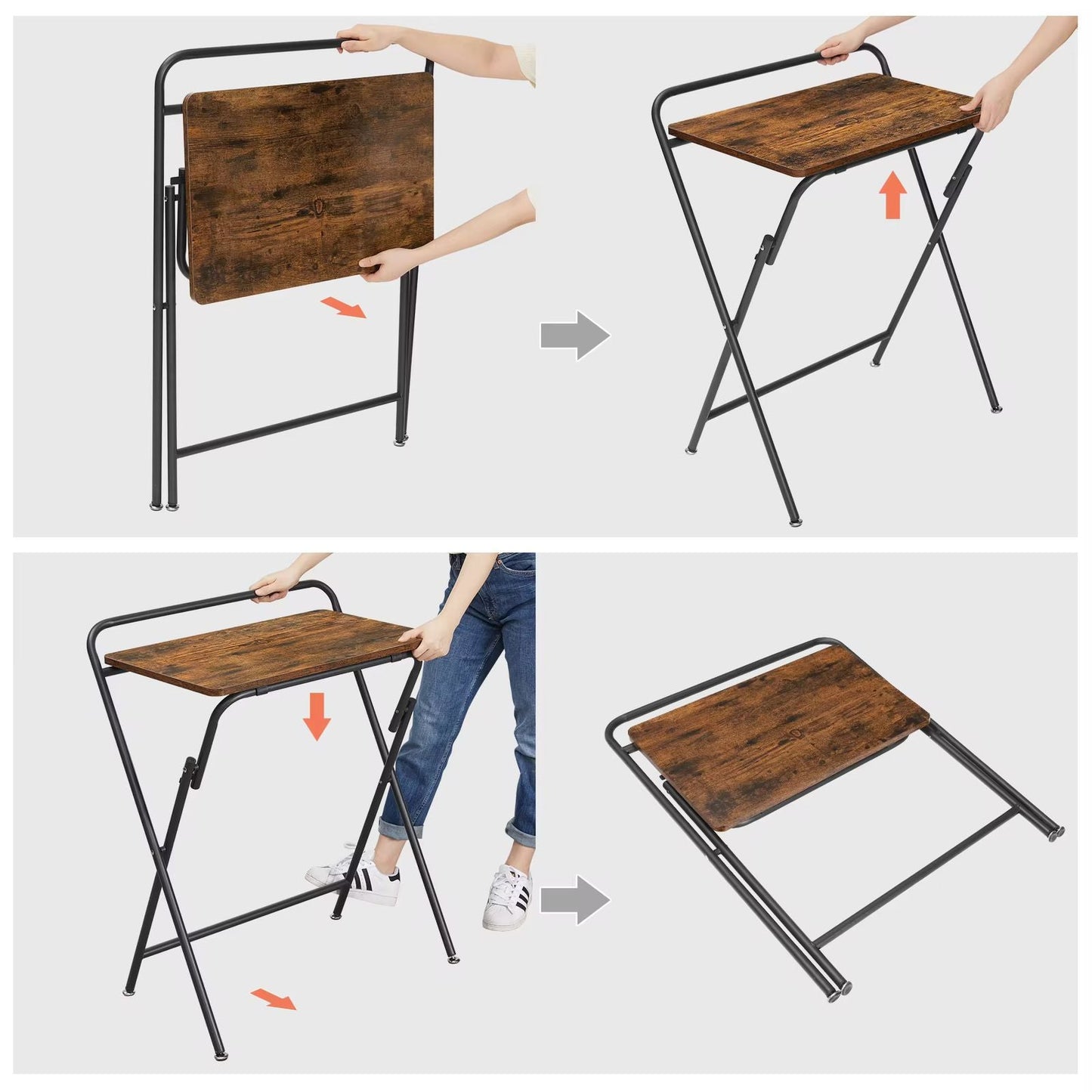 Space Saving Industrial Style Foldable Desk