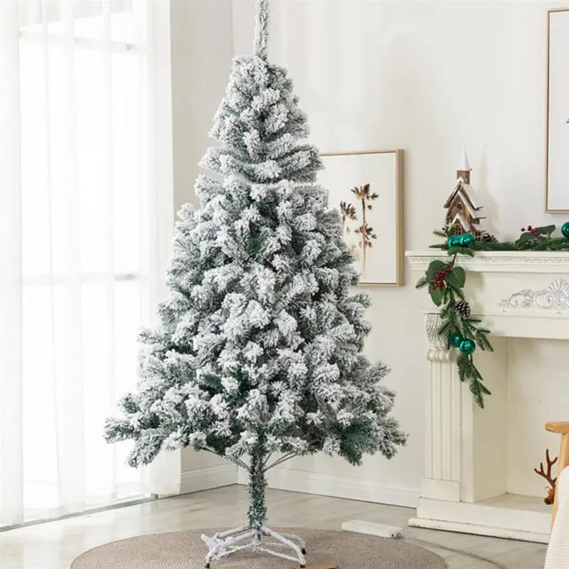 Snow flocked Christmas tree