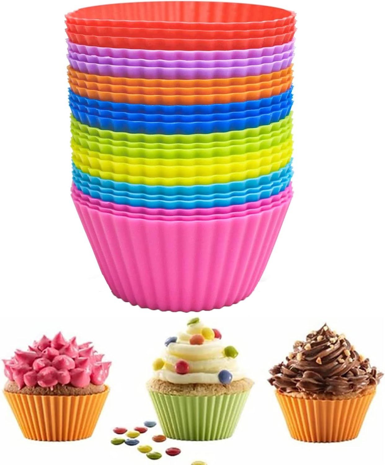 12 Pieces Silicone Cupcake mould