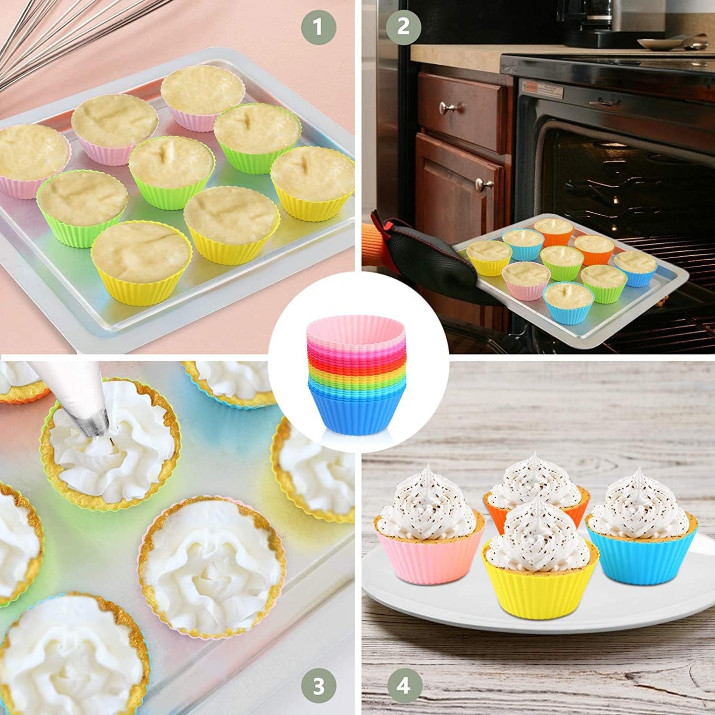 12 Pieces Silicone Cupcake mould