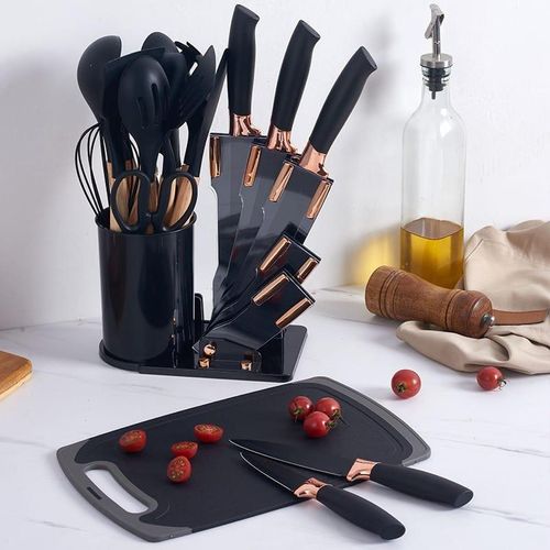 19pcs silicon spoon/knife  set with chopping board