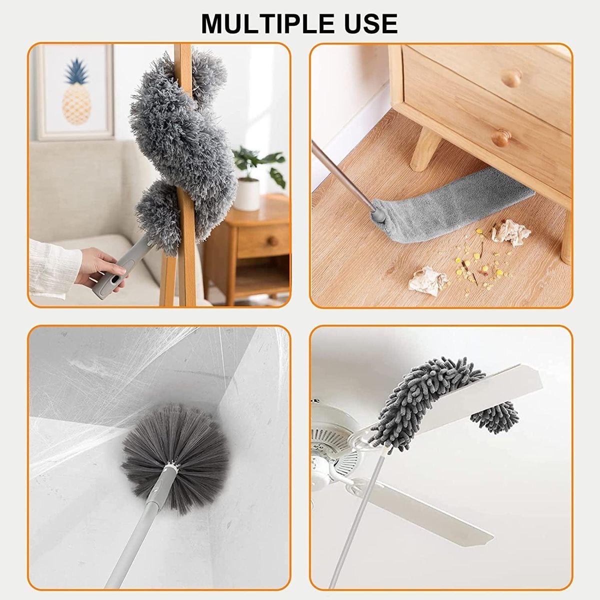 Microfiber Duster Extra Long Telescopic Pole Scratch-Resistant Cover