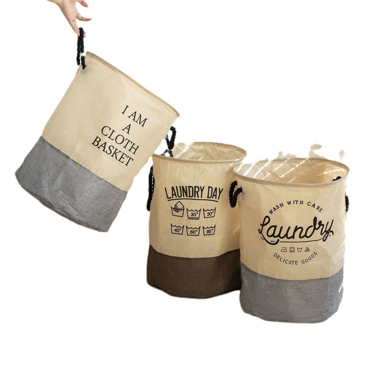 Laundry day round multi-purpose basket with handle