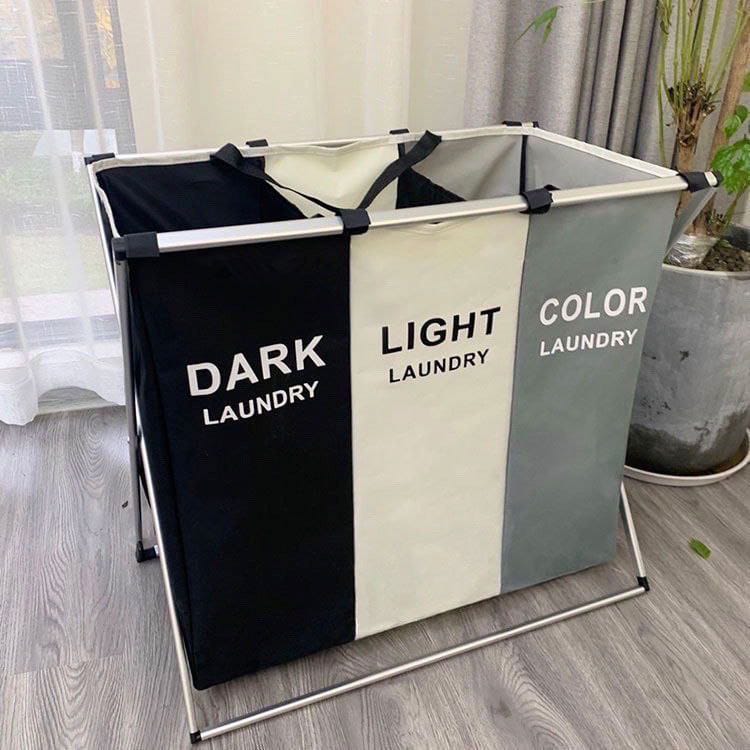 3 Compartments Laundry Basket