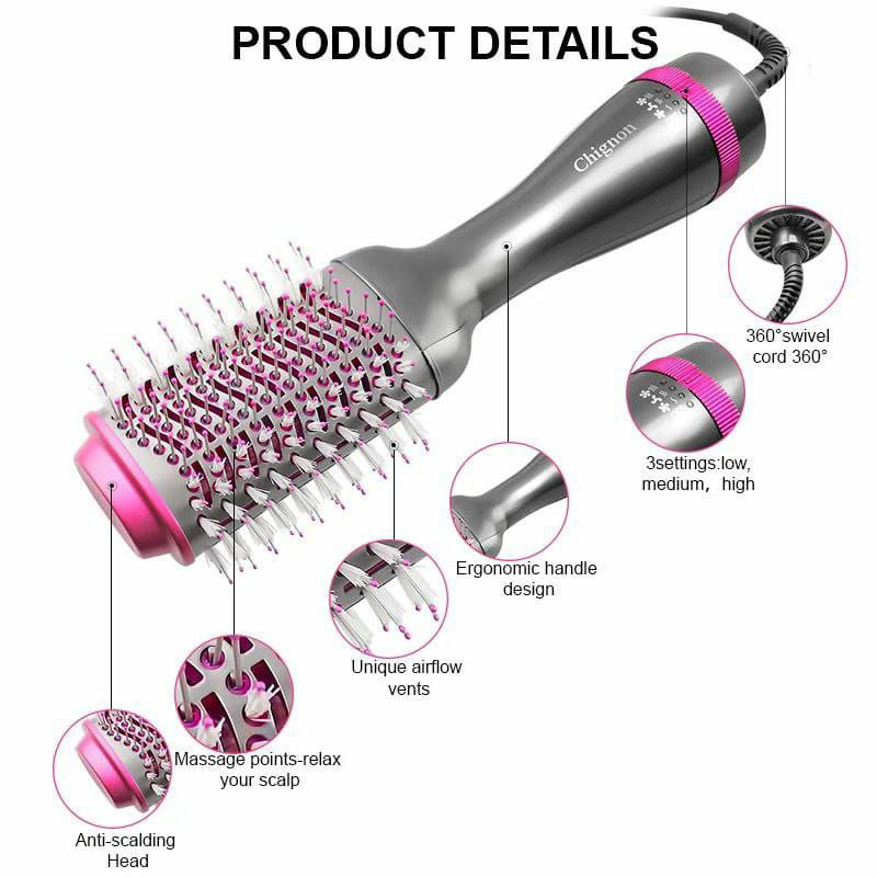 Electric hair straightener brush / dryer