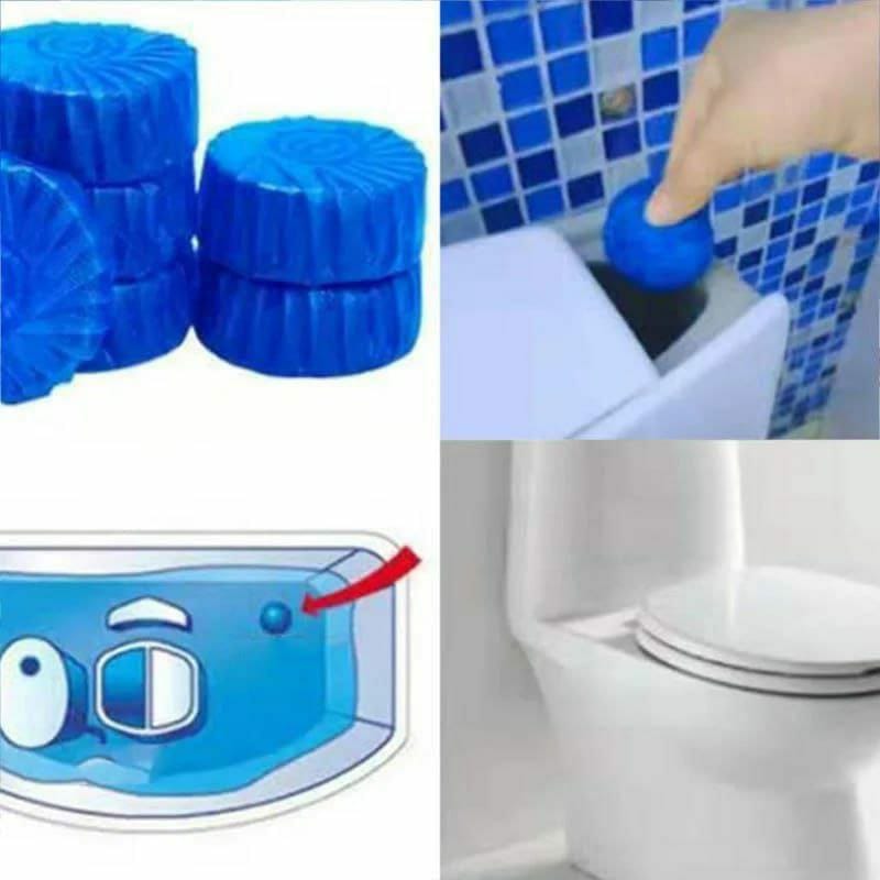 Blue bubble toilet cleaner