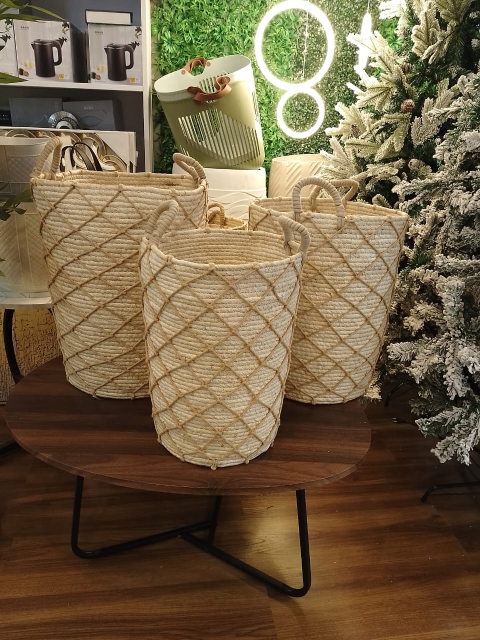 High Quality Set of 3 Stackable handmade baskets 🧺