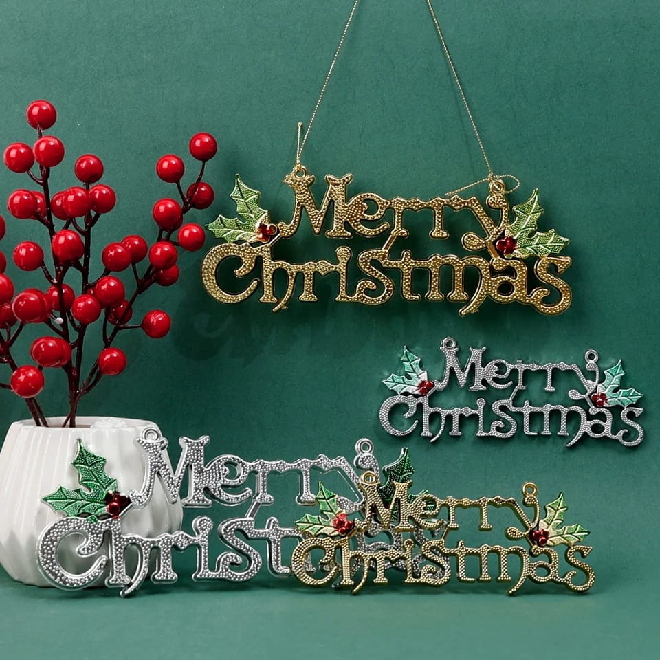 Merry Christmas Letter Hanging Sign Xmas Tree Hanging Pendant