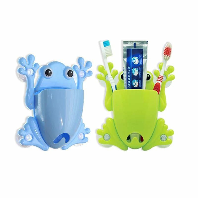 Cartoon frog toothbrush holder