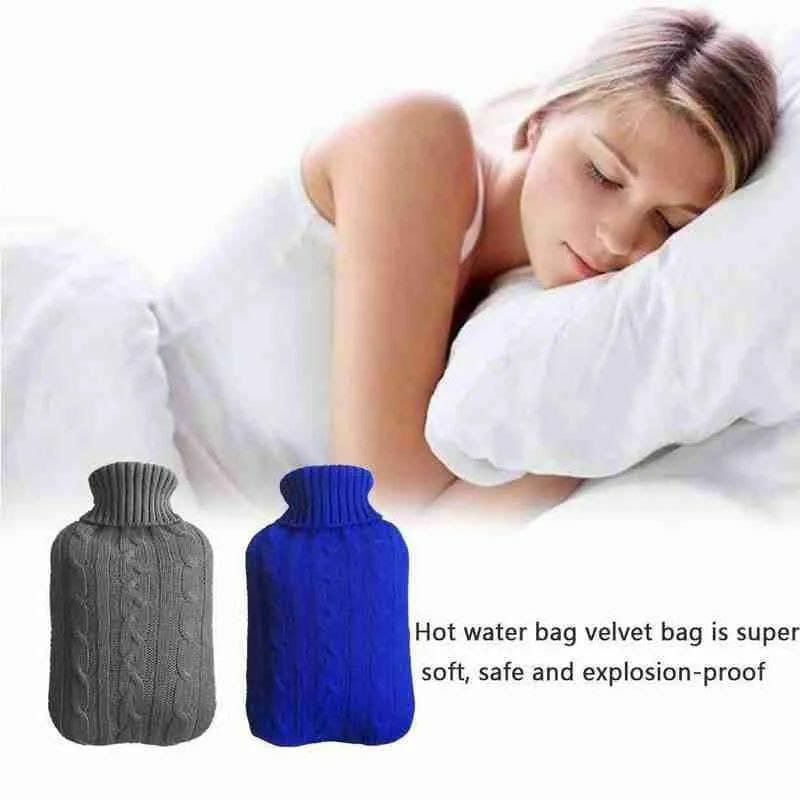 Hot water bottle knitted cover