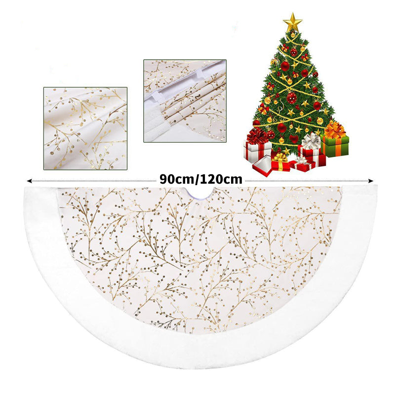 Christmas Tree Skirt White Plush Carpet