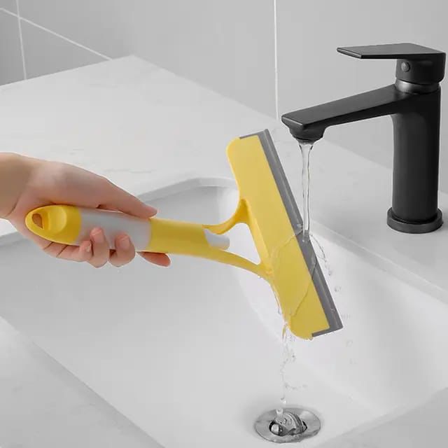 3-in-1 Car Spray Glass Double Sided Wiper Spray Window Squeegee  Cleaner Bathroom brush Mirror  Scrapper with spray bottle