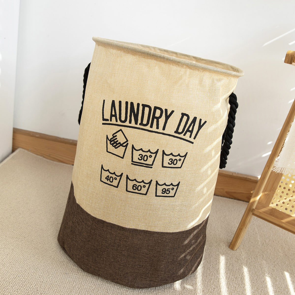 Laundry day round multi-purpose basket with handle