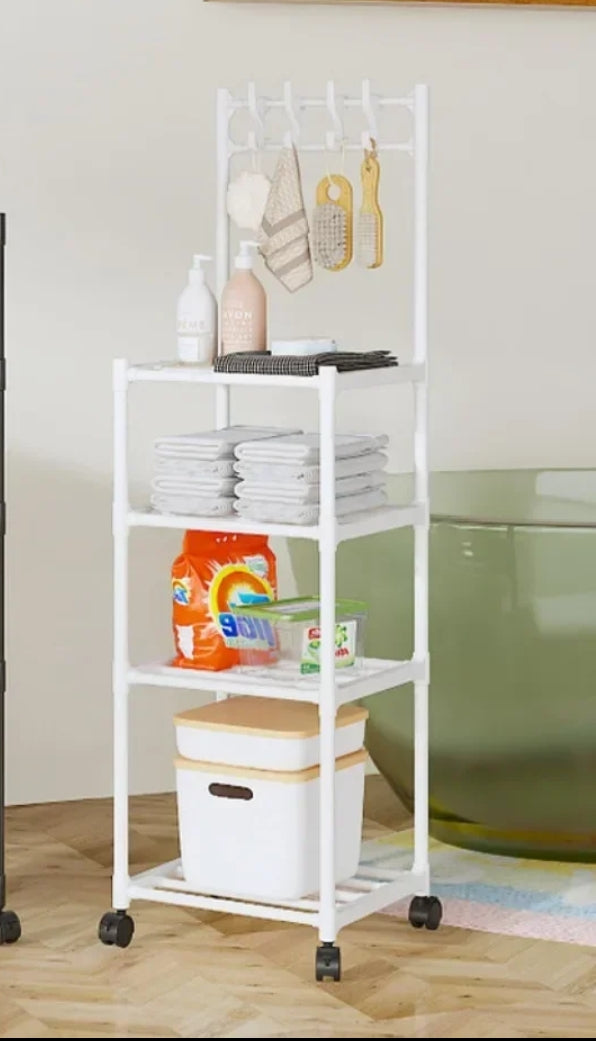 4 tier multipurpose rack with hooks