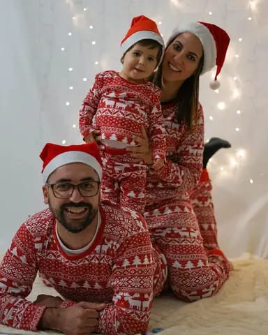 Family Matching Christmas Pajamas Xmass Sleepwear Nightwear Outfits