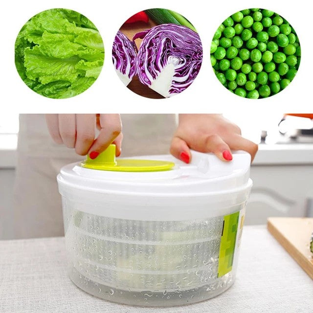 3Ltr Manual Salad Spinner, Dryer ,Drainer ,Salads Dehydrator, Vegetable Drying