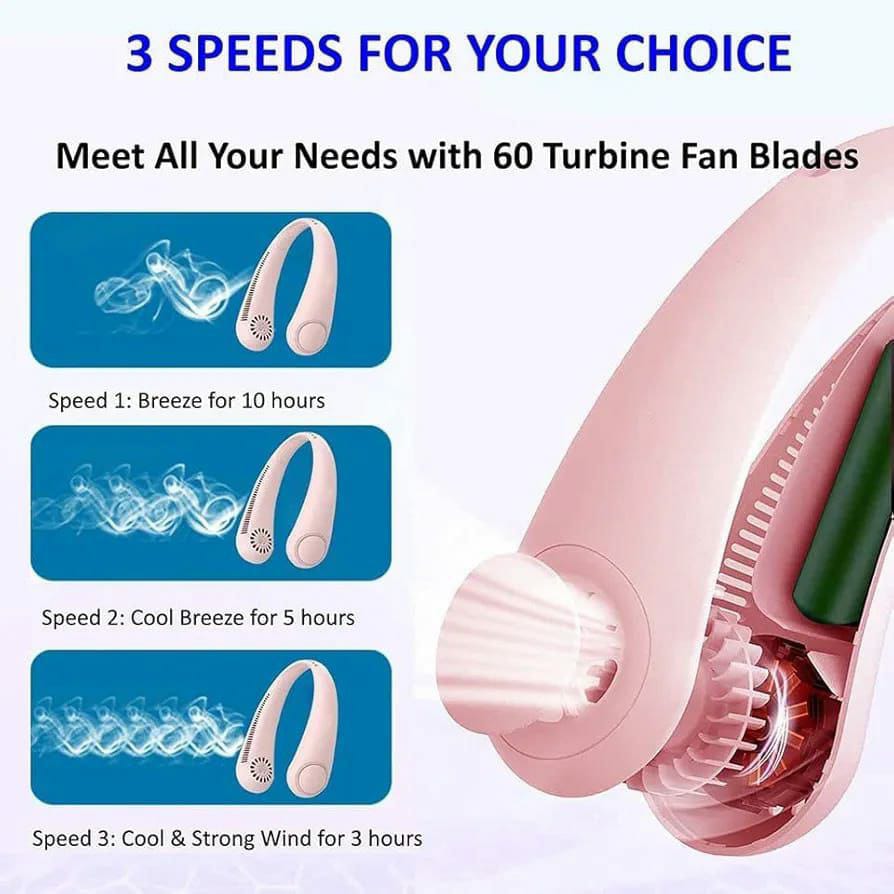 Portable rechargeable neck fan 800MAH